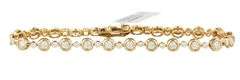 New 2.97ctw Diamond Alternating Bezel Set Bracelet in 14K