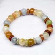 Real! 143.01ct multi-color Burmese Jade bracelet!!!