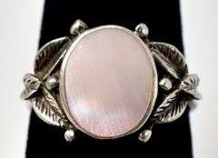 Pink Mother of Pearl Ring in Sterling Silver