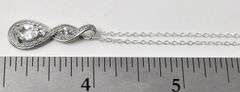 Sapphire Gemstone and Diamond Pendant Necklace in Sterling Silver