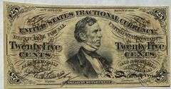 Choice Near Unc 1863  25 Cent Fractional Currency