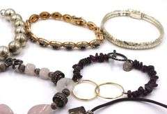 Group lot of 6 Vintage 925 sterling silver bracelets