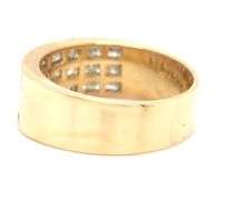14kt Yellow gold 1ctw invisible set diamond wide band