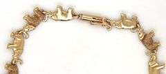 Neat 14K YG Elephant Link Bracelet