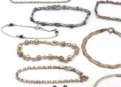 Group lot of 14 vintage 925 sterling silver bracelets
