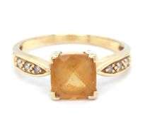 Feminine 14k YG Modern Citrine Ring