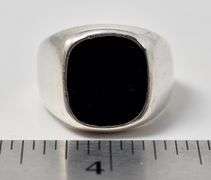 Men's Black Onyx Ring in Sterling Silver