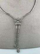 CERTIFIED 18K WHITE GOLD DIMOND HANGING NECKLACE