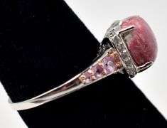 Thulite Gemstone Ring in Sterling Silver