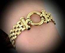 Elegant Wide 14K Yellow Gold Italian Made Bracelet