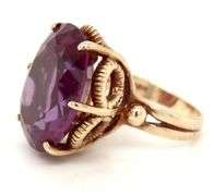 Impressive Vintage 10K YG Amethyst Ring