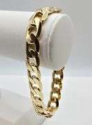 Sharp 36.5 Gram 14 Kt Gold Plate Cuban Link Bracelet