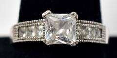 White Cz Band Ring in Sterling Silver