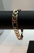 Sharp Italian 35 Gram 14 K Yellow Gold Plate Figaro Bracelet