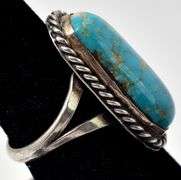 Vintage Native American Turquoise Ring in Sterling Silver