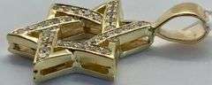 14K Yellow Gold Star of David Pendant