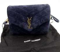 YSL Loulou Toy Suede Midnight Blue Crossbody