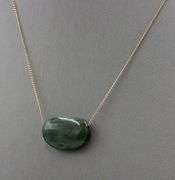 Vintage Yellow gold green Jade bean necklace