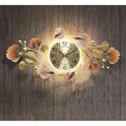 Silent Wall Clock with 3D Ginkgo Leaf Design