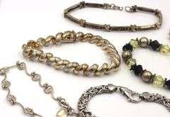 Group lot of 7 Vintage 925 sterling silver bracelets
