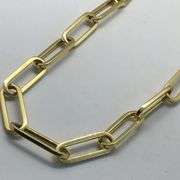 14K Yellow Gold Paper Clip Link Chain
