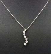 14kt White gold 0.15ctw diamond journey pendant on chain