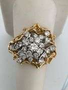 CERTIFIED 14K YELLOW AND WHITE GOLD DIAMOND RING