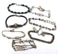 Group lot of 7 Vintage 925 sterling silver bracelets