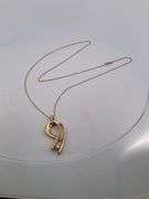 CERTIFIED 14K YELLOW GOLD NECKLACE WITH DIAMOND PENDANT