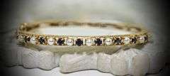 Vintage 14K Bangle with Sapphires and Pearls