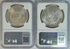 Pair of near Gem BU NGC MS64 graded 1900 & 1900-O Morgans