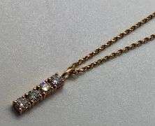 14K Rose Gold Vertical Drop Necklace