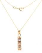 14kt Yellow gold 0.70ctw diamond bar pendant on chain