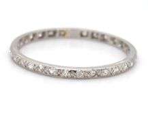 Antique 0.15ctw single cut diamond band in platinum
