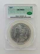 1887 Morgan Silver Dollar, CAC MS62