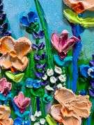 Heavy Impasto Peach Floral