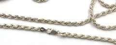 Italian 925 sterling silver rope chain necklace