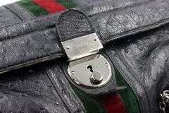 Vintage Gucci Treasor Boston Ostrich Bag