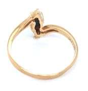 14kt Yellow gold marquise blue sapphire ring