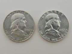 1952 & 1953 S Franklin Half Dollars