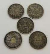 "Lot Of 5" Canadian 5 Cent Coins, See Description