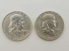 1954 D & 1954 S Franklin Half Dollars