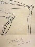 Rare Salvador Dali Pencil Signed Etching on Parchment Paper from 'Roi je t'attends à Babylone' suite
