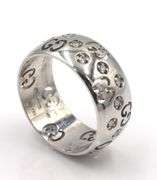 14kt White gold Gucci diamond Icon GG band