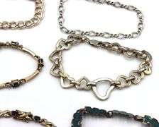 Group lot of vintage 925 sterling silver 6 bracelets