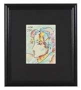 Rare Peter Max One-of-a-Kind Original Mixed Media 'Profile III', 1992