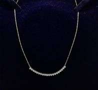 14K Yellow Gold Mini Riviera Lab Diamond Necklace