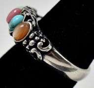Vintage Carolyn Pollack Multi-Gemstone Ring in Sterling Silver