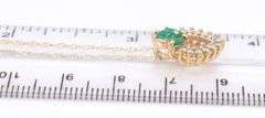 14kt Yellow Gold Emerald and Diamond Heart Shaped Pendant on Chain