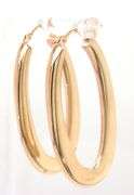 14kt Yellow gold oval hoop earrings
